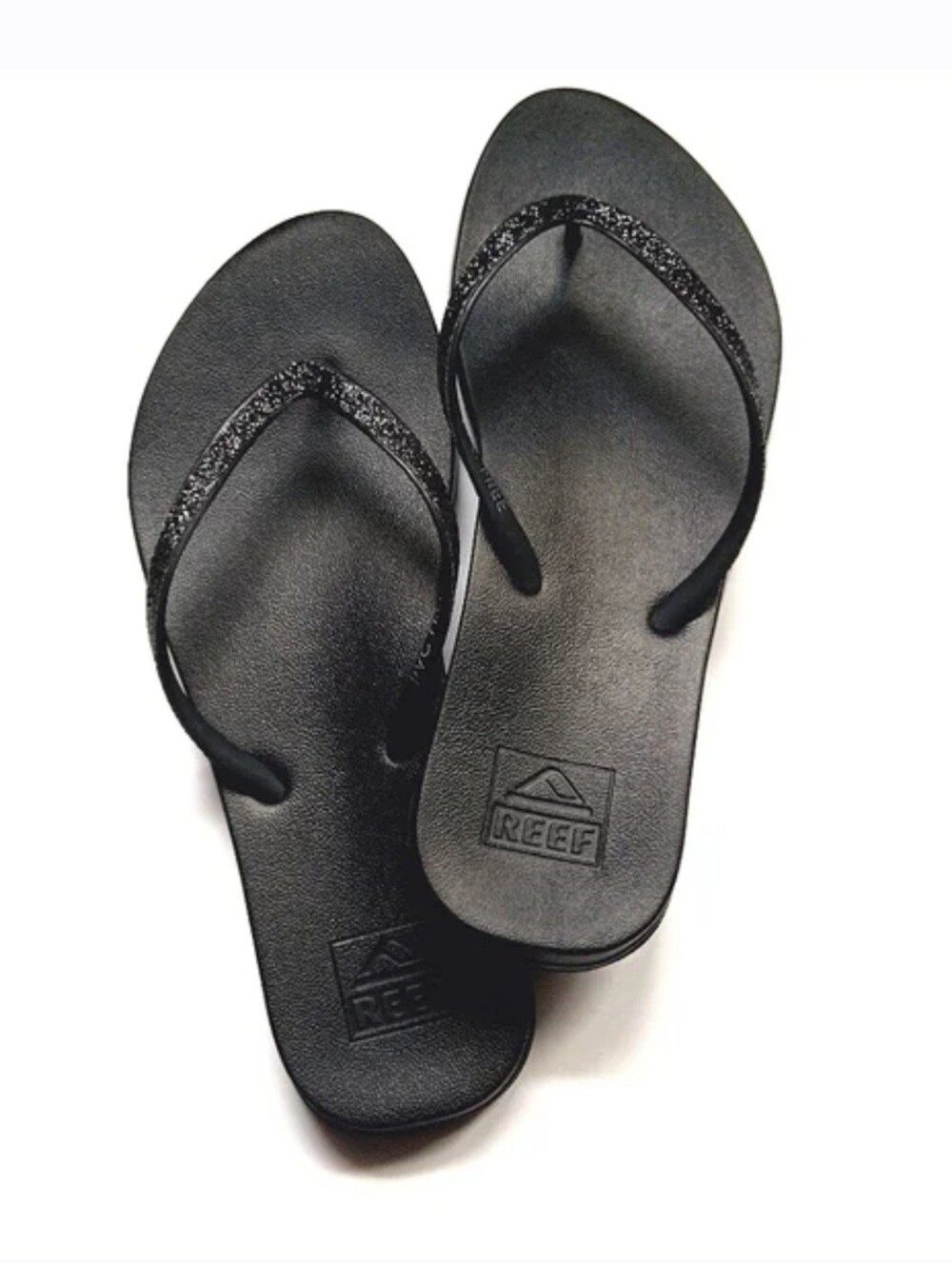 REEF Black Glitter Strap PVC Free Sandals Flip Flops